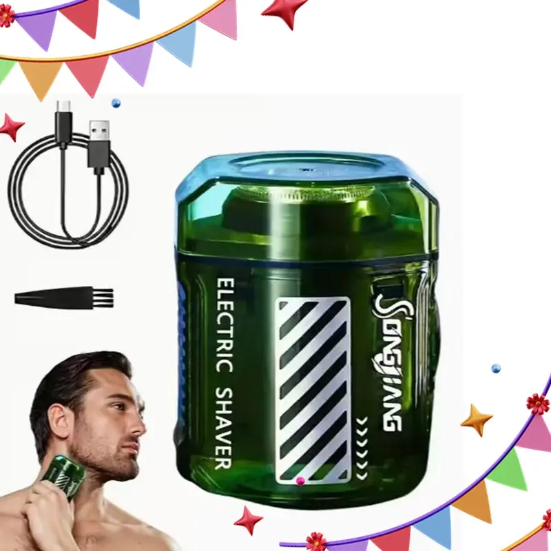 New men's electric shaver smooth transparent single blade mini travel portable rechargeable shaver lithium battery, suitable for holiday gift giving