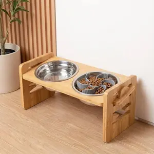 Adjustable Dog Bowl Stand with 2 Stainless Steel Bowls, 6 Height Options, Suitable for Small, Medium, and Large Dogs, Pet Feeding Solution