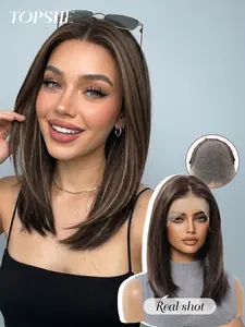 Topshe Highlights Short Wig, Non-Reflective Front Lace Bob, Lightweight Full Headpiece, Beginner-Friendly, All Seasons
