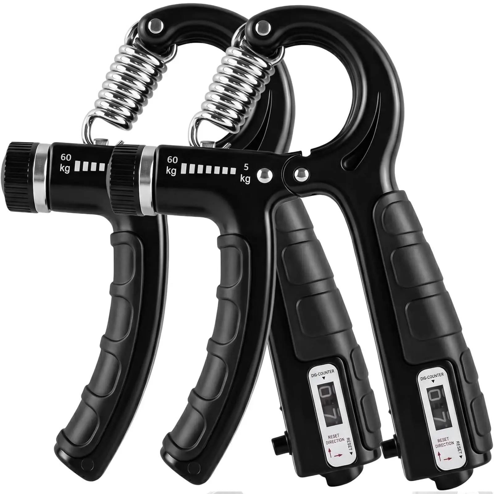 Professional 5-Piece Grip Strengthener Kit, Athlete-Grade Forearm Trainer with Variable Resistance for Grip Strength & Stress Relief, Grip + Stress