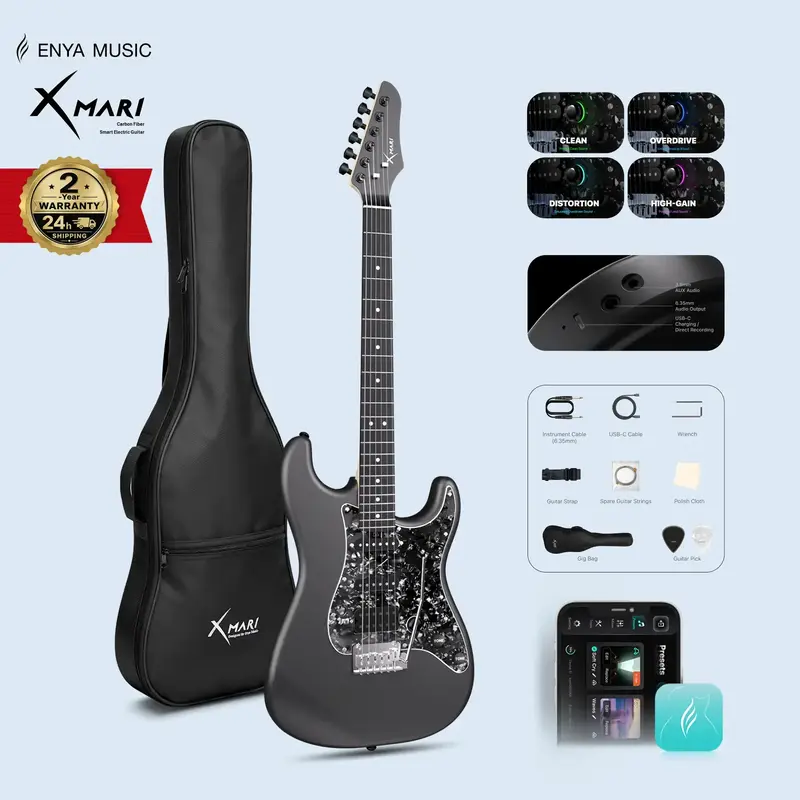 Xmari Unisex Modern Smart Electric Guitar - DSP Effects, No Built