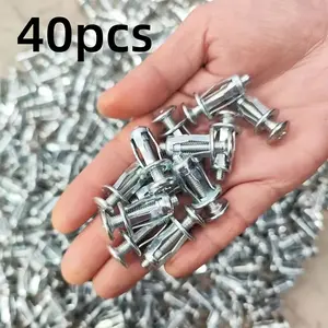 40-Piece Heavy-Duty Locking Nut Set, Includes 20 Screws and 20 Nuts, Ideal for Hollow Walls and Panels, Curtain Rivet Nuts, Car Screws