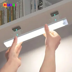 Smart Motion Sensor LED Strip Light, Wireless Magnetic Self-Adhesive Installation, USB Rechargeable Cabinet Drawer Night Light
