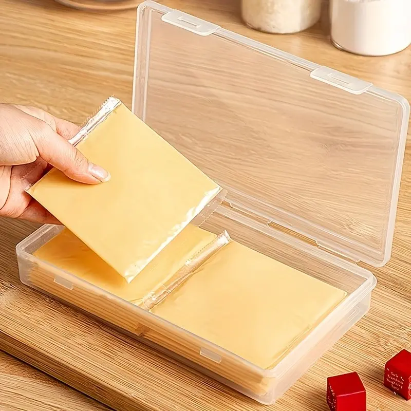 1pc Kitchen Cheese Slice Storage Box, Refrigerator Flip-Top Butter Cheese Block Cooler, Multi-Use Bacon Organizer, Freshness Keeper, Food Storage, Lidded Storage Container