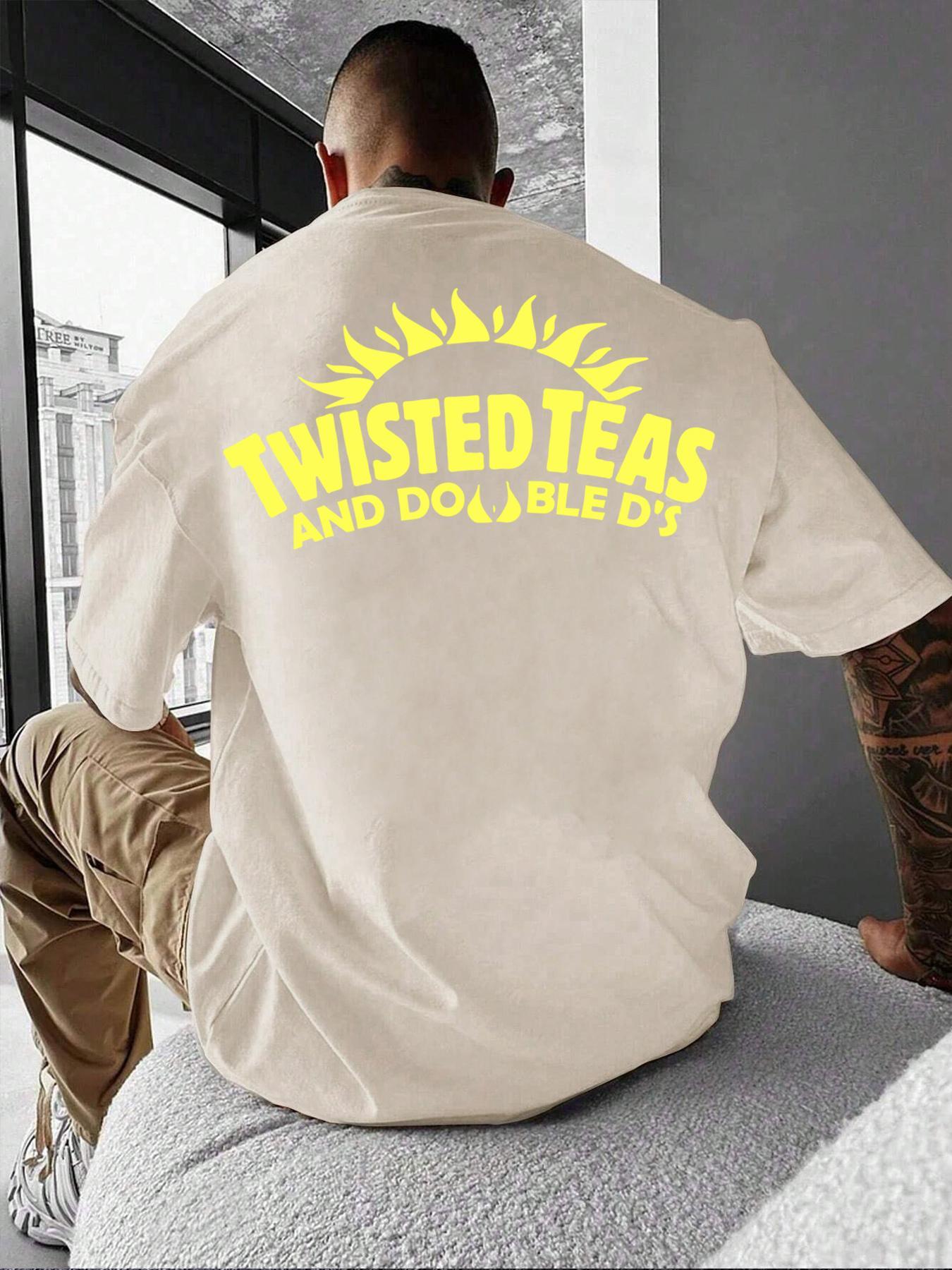 Unisex Men's Letter & Sun Print Drop Shoulder Crew Neck Tee, Loose Street Fashion Casual Soft Comfy Short Sleeve Round Neck T-Shirt for Summer, Menswear, Men's top for Daily Wear, Casual Comfy Streetwear, Casual Style Tee