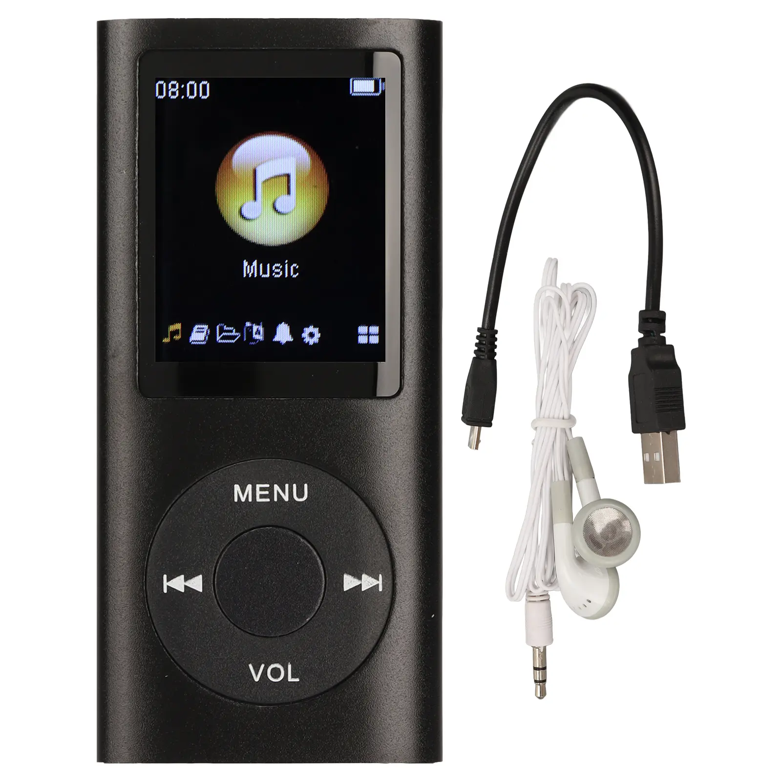 Portable MP3 Audio Player with 1.8 inch LCD Screen, Aluminum Alloy Case, Stylish Multifunctional Design, Lossless Audio, Memory Buttons, Bluetooth Support, Expandable Card Slot, Headphone, USB Charge, Sleep Shutdown for Music Files, Speaker, External