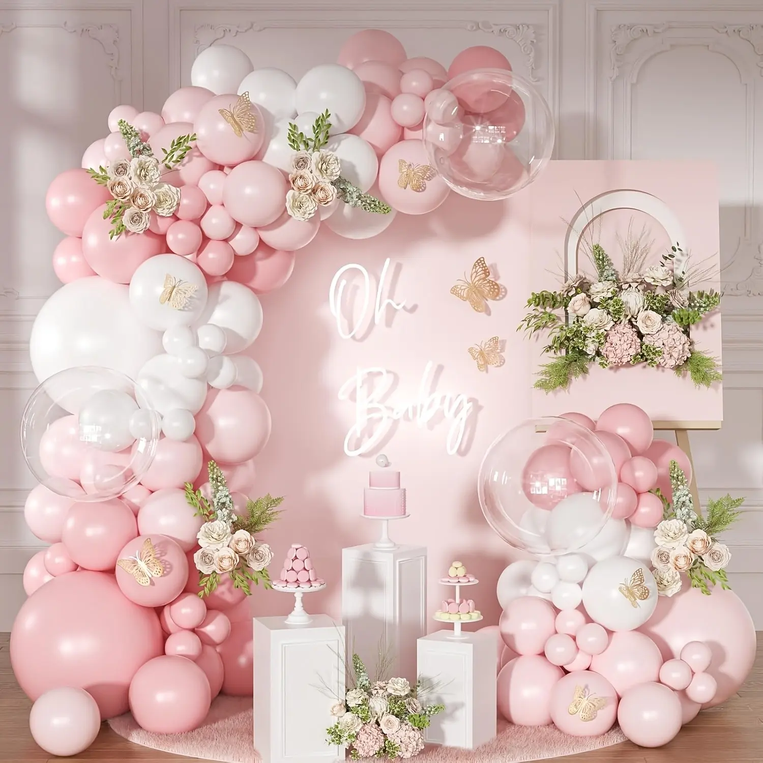 121 Piece Light and Balloon Garland Set, Perfect for Weddings, Birthdays, Gender Reveal, Bridal Shower Party Decorations