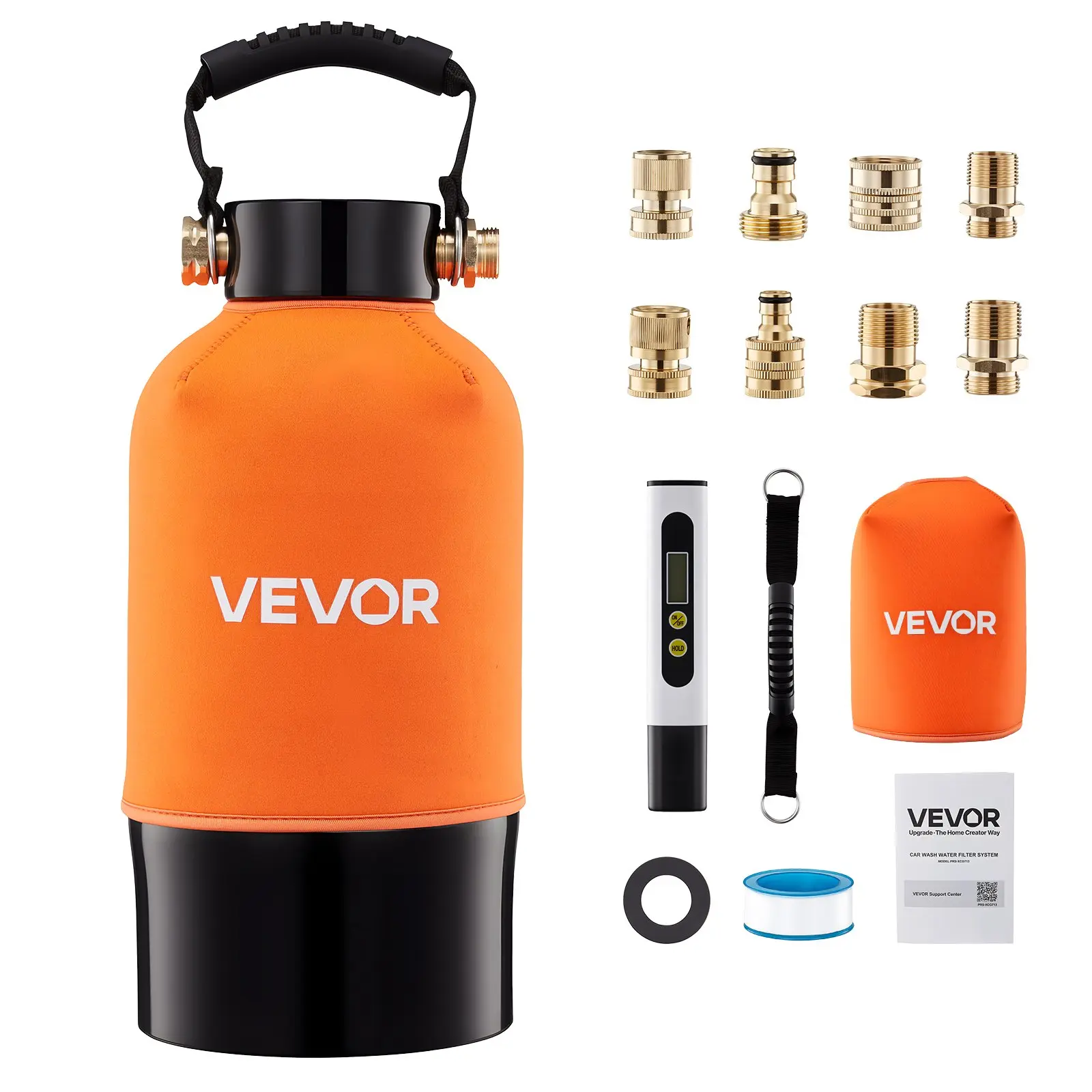 VEVOR Deionized Water System for Car Wash, Spotless Car Wash Water System with 5L DI Resin TDS Meter, Spot-Free Deionized Water Filter for Cars RVs Motorcycles Windows
