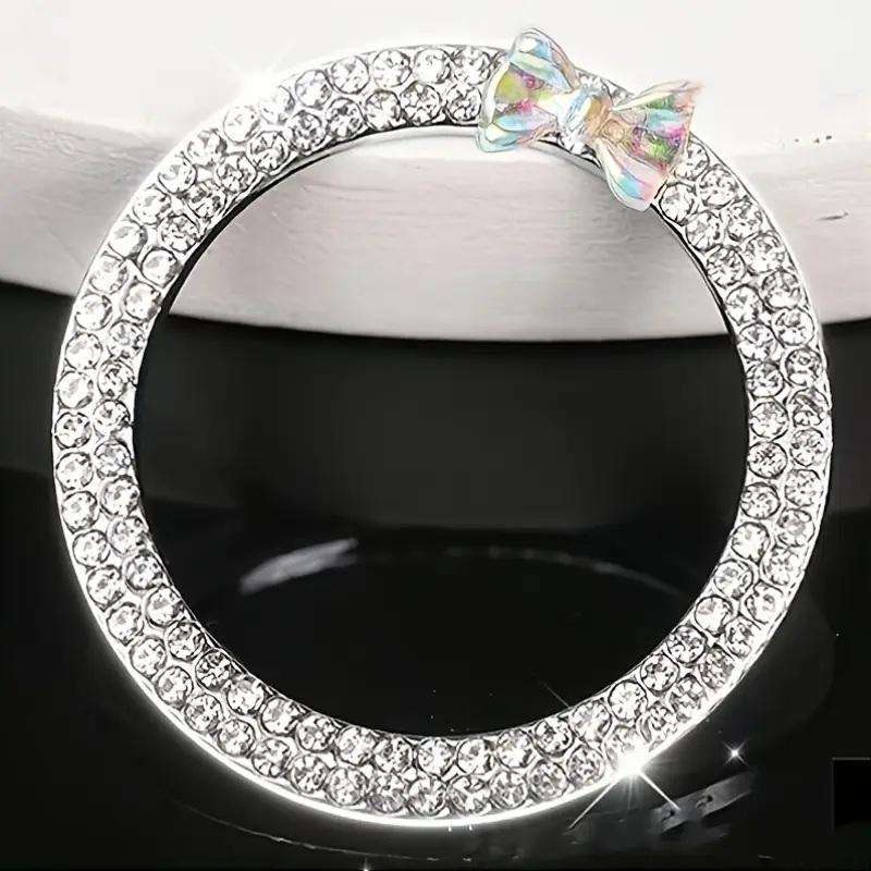 Car Engine Start Stop Button Decoration, Rhinestone Decor Car Engine Start Stop Button Circle, Car Interior Accessories for Women & Girls, Car Interior Decorative, Car Decorations