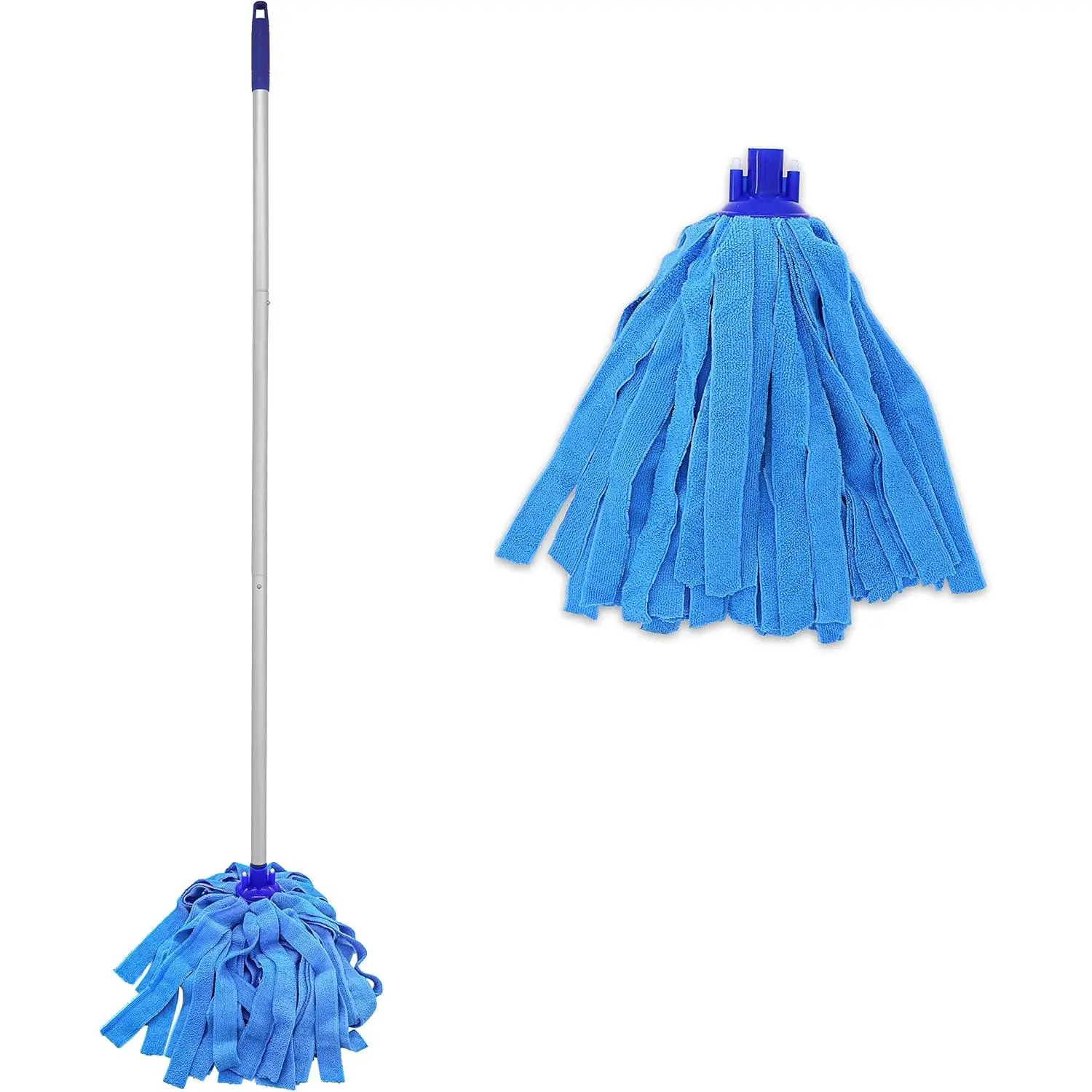 EaseYourDay Microfiber String Mop with 2 Reusable Heads & 5.2 ft. Long Pole