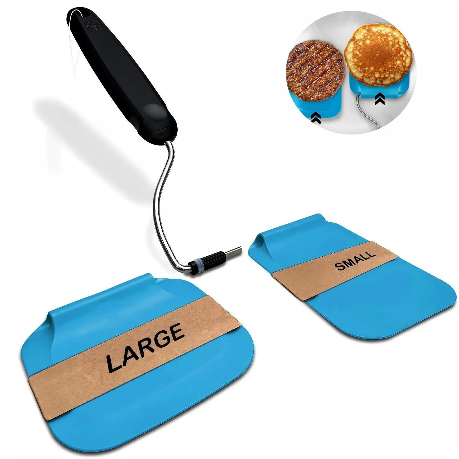 Adjustable Angle Ppsu Shovel, Non-Stick Cooking Tool, Replaceable Heads, Flexible Heat Resistant, Ideal for Pancakes, Fish, Hamburgers, Utensils, Kitchen Cooking Utensils