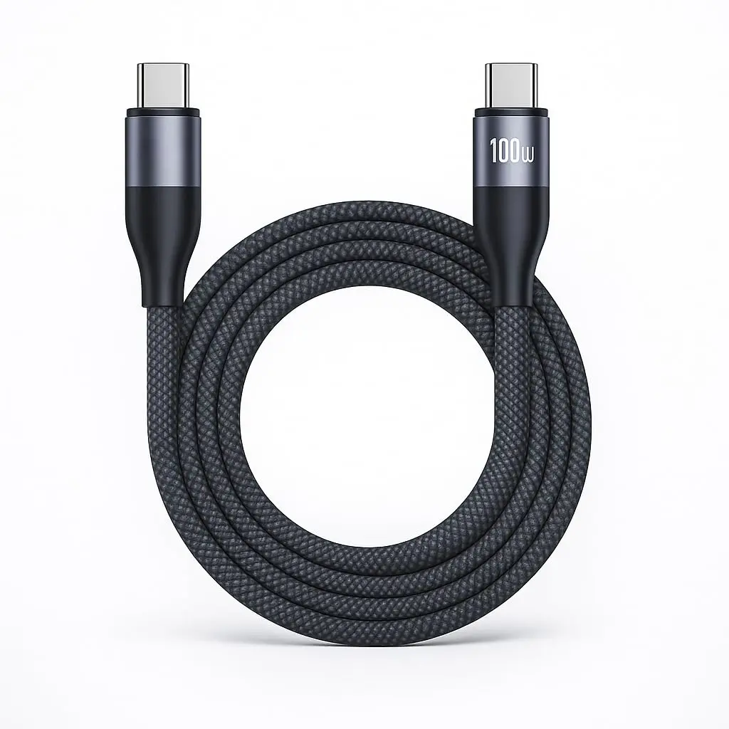 1 Pack / 2 Pack,100W USB C to USB C Cable Fast Charging Cable 3.3FT, Ultra-Thick 5.8mm Soft Nylon Braided Cord for Laptop & Car, Heavy Duty Fast Charging for MacBook Pro, iPhone 17 16 15, Samsung S26 S25 S24