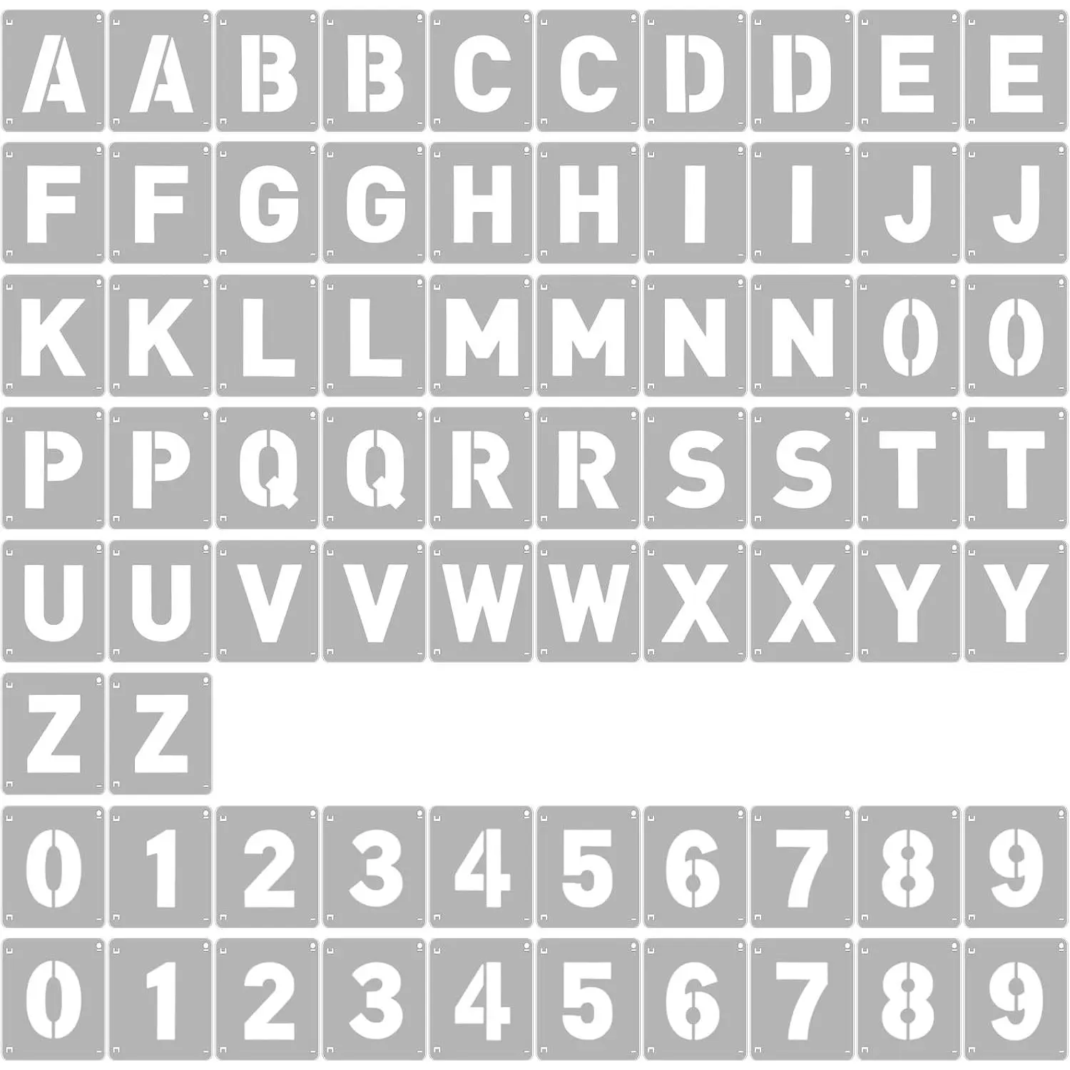 72 count True 3 Inch Letter & Number Stencils - 2 Full Craft Stencil Sets (A-Z & 0-9),  Alphabet Templates Interlocking Stencils for Painting  , Wall, Fabric, Rock, Sign, Craft Projects