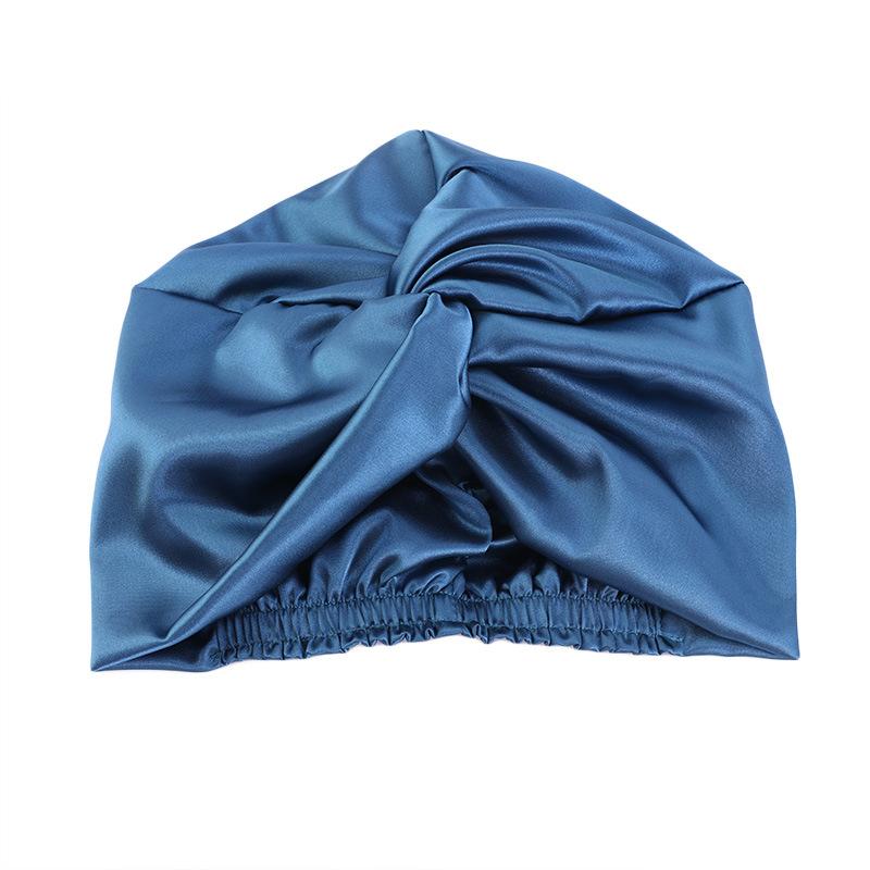 Fashion Satin Double Layer Sleep Cap, Cross Twist Shower Cap, Beauty Head Wrap