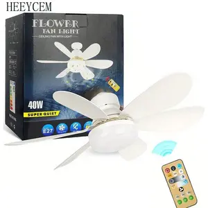 Ceiling Fan Light – Cordless Mini Ceiling Fan with Remote Control (Base Not Included), 3 Wind Speeds, Dimmable LED, Home Lighting, Timer Function, Suitable for Bathroom, Bedroom, Living Room, Wardrobe, Garage and Laundry Room