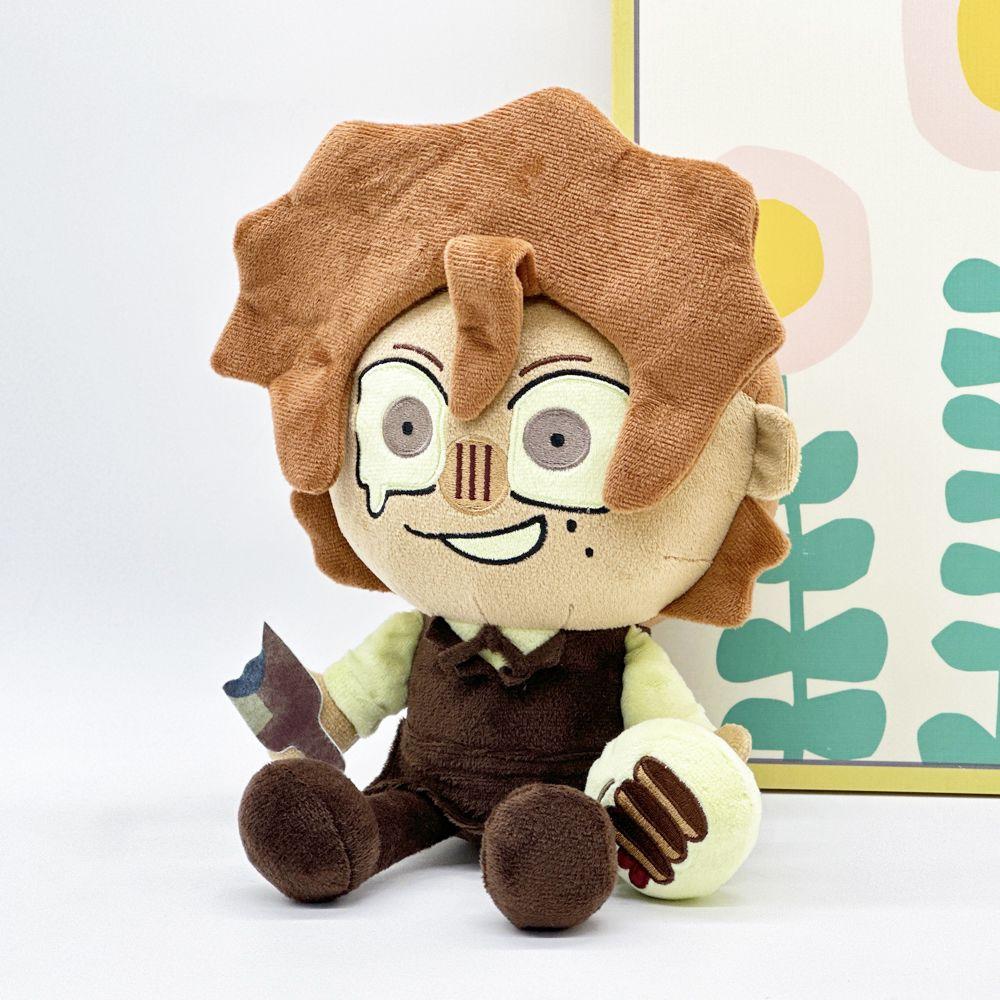 Rody Dead Plate Surrounding Brown Curly Hair Boy Plush Doll Spoof Puppet Gift for Friend