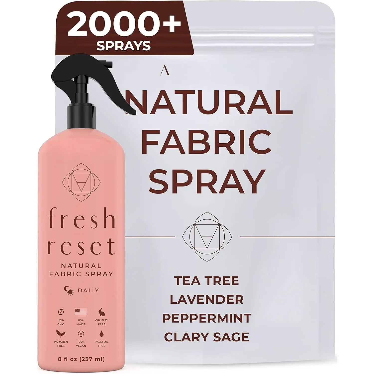 Lavender Fabric Air Freshener Mist with Essential Oils - Natural Aroma, Relaxing for Bedroom Use, Everyday Refresh for Bedding & Clothing, Over 2000 Sprays