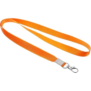 17" Neck Lanyards, 5 Pack 0.6" Width Flat Strap Lanyard with Swivel Hook Clip for Name Tag Badges Holder ID Card Keys, Orange