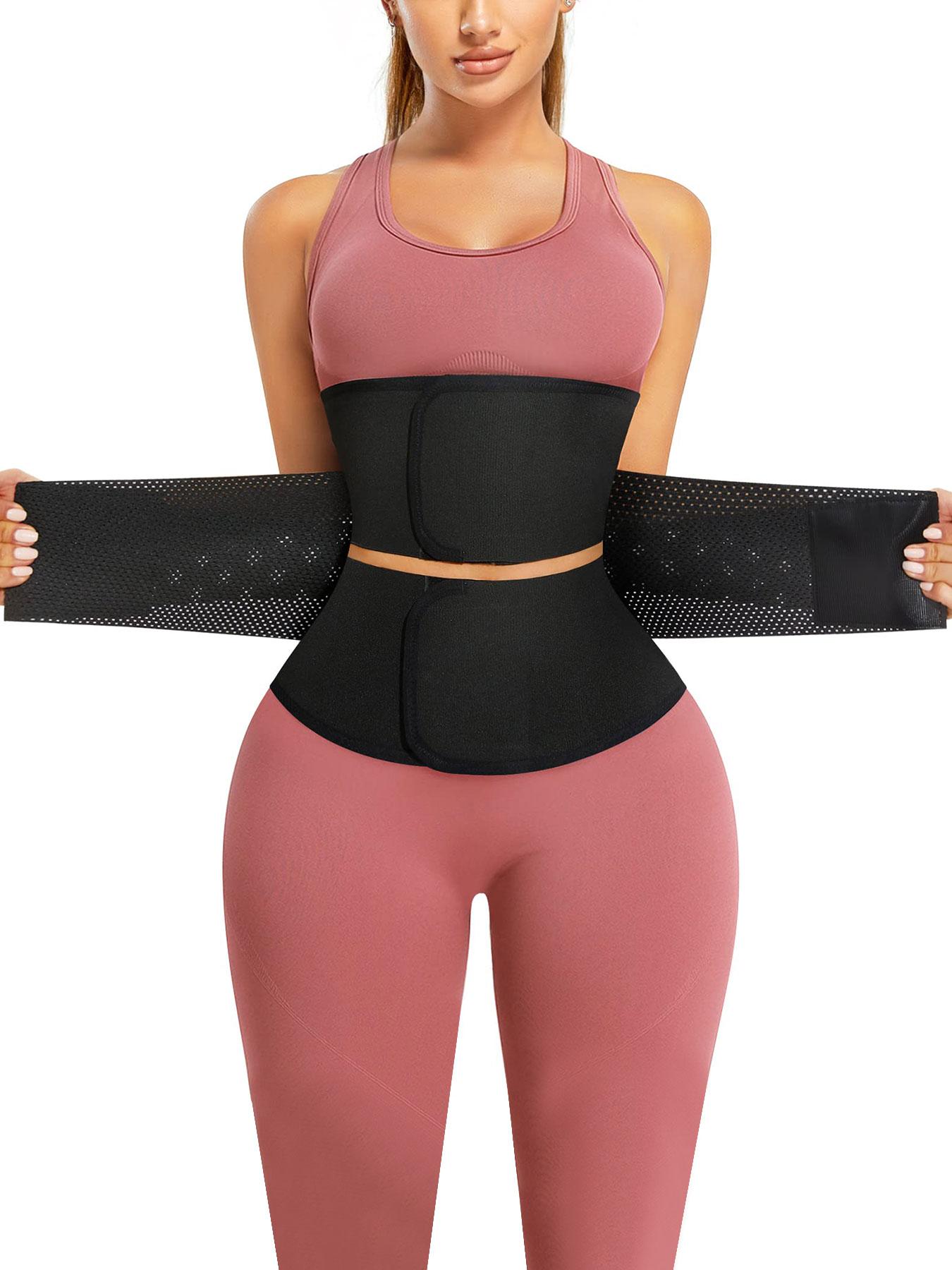 Women's Solid Color Double-layer Velcro Closure Latex Waist Trainer, High Stretch Waist Cincher, Tummy Control Shaper, Waist Trainer for Women, Shapewear