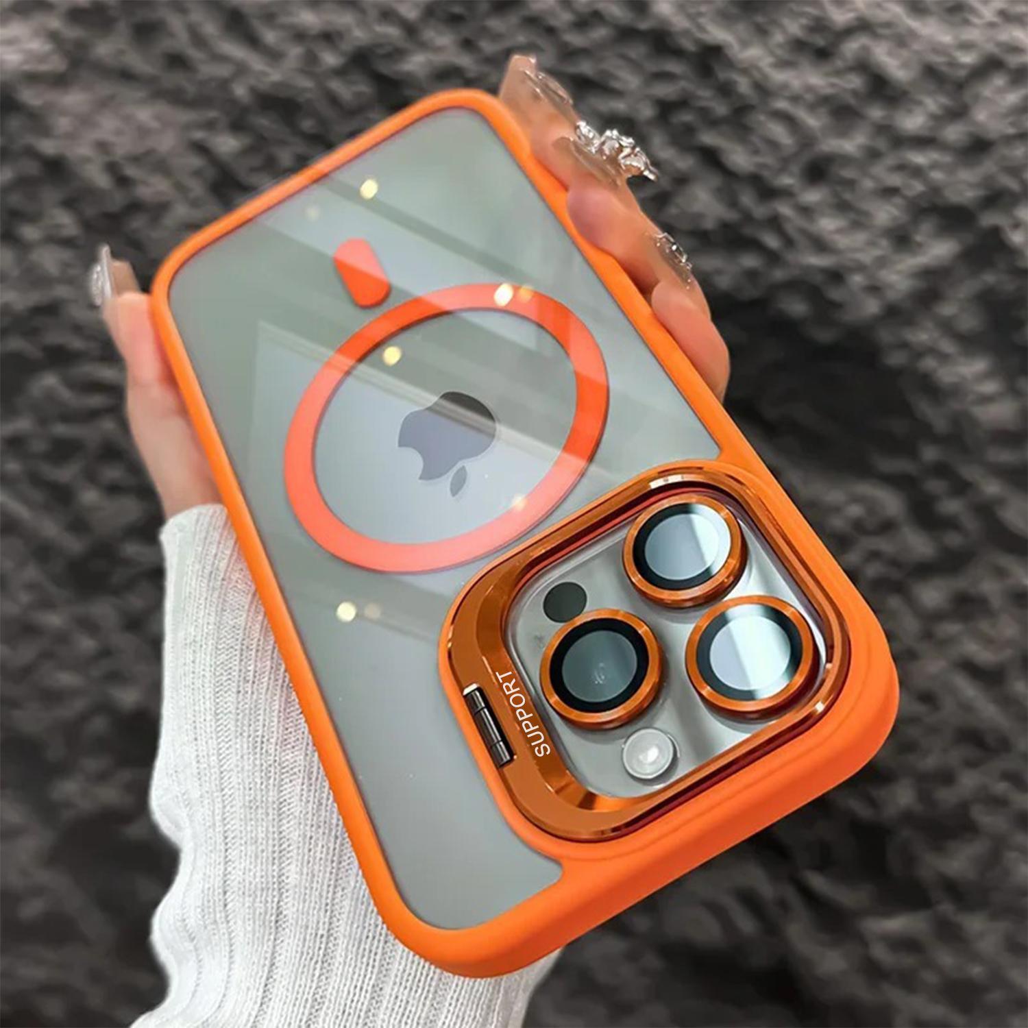 For iPhone 17 Pro Max 17 Air 12 13 14 15 16 Case, Compatible with MagSafe, Built-in Camera Ring Stand, Camera Lens Protector, Military-Grade Protection, Magnetic Phone Case for iPhone 16 15 14 Plus, Clear Kickstand Case