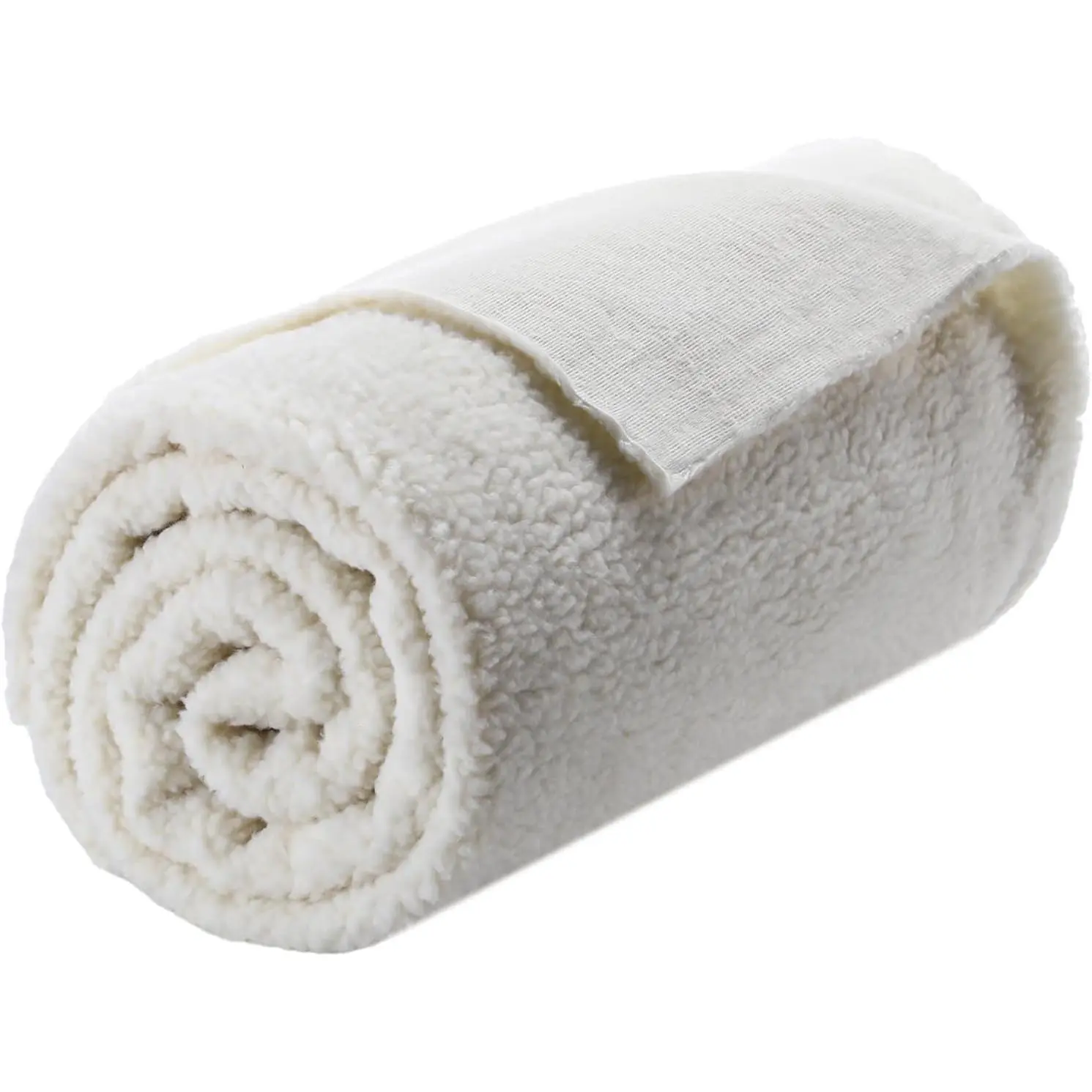 Sherpa Fabric 2 Yard x 63 Inch Faux Lambskin Thermal Lined Ivory Fur Fleece Fabric for Crafts, Scarf, DIY Sewing, Dolls, Pillow, Seat PadsGift