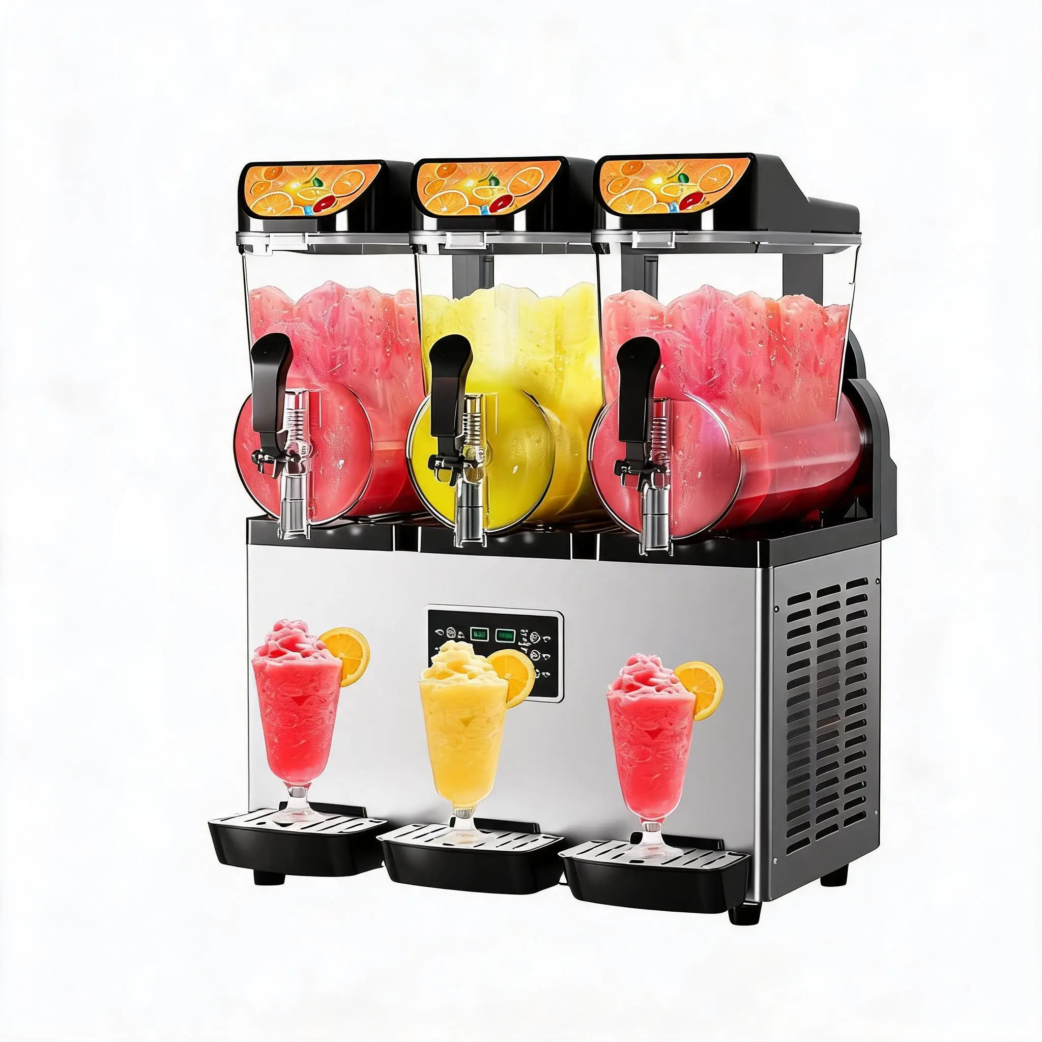 45L/11.8Gal Commercial Slushy Machine, Stainless Steel Frozen Margarita Machine with Auto-Clean Mode, 1200W Slushie Maker, Rapid Cooling & Low Noise – Ideal for Restaurants, Cafes, Food Trucks