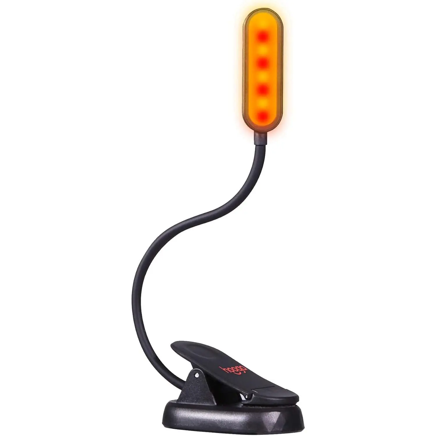 Amber Book Light – Blue Light Blocking Reading Light for Bed, Stepless Dimming, Rechargeable Clip-On Night Light, 1600K Amber & 625nm Red LED for Night Reading