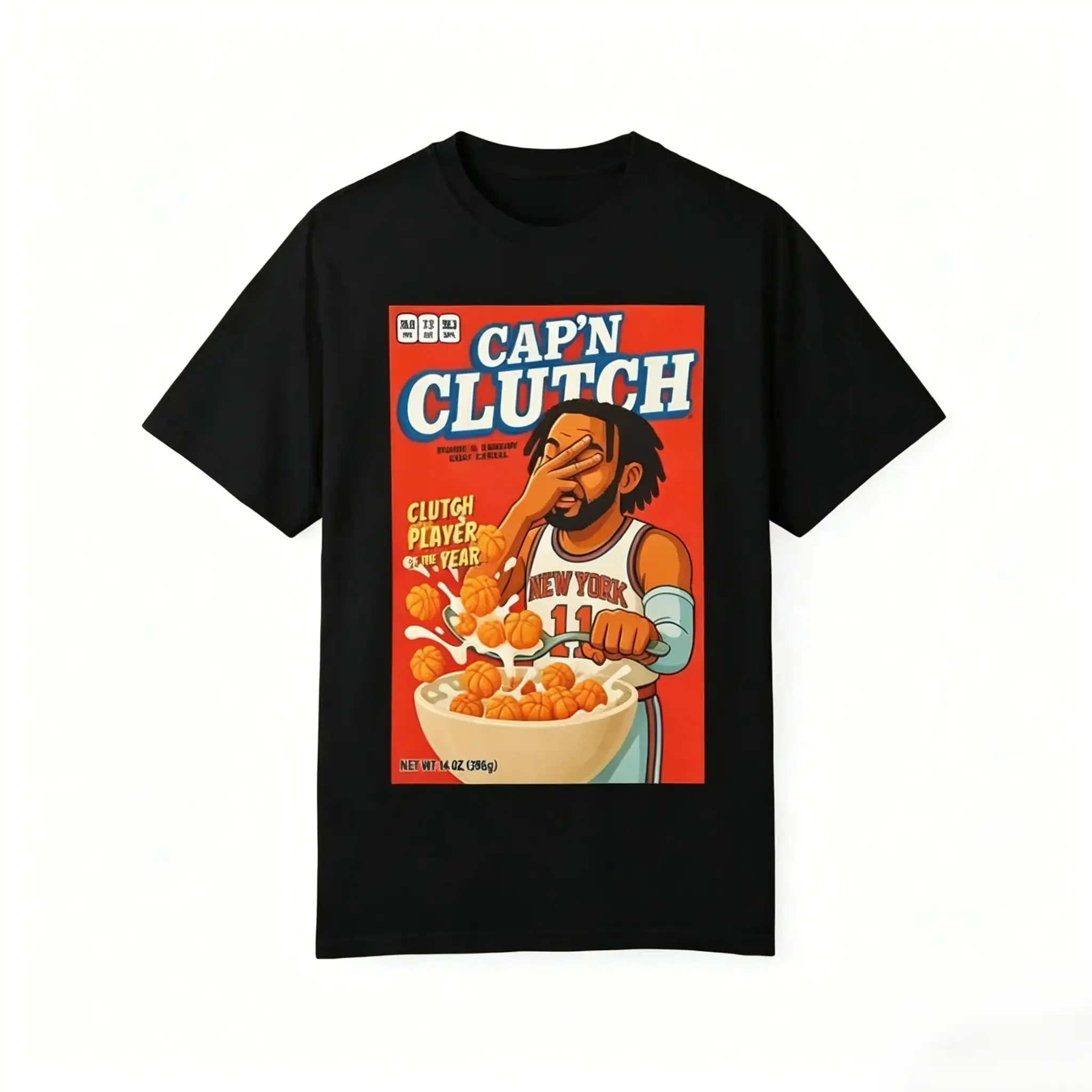 Men's Jalen Brunson Knicks T-Shirt, Captain Clutch Front Print Graphic Tee, New York Basketball Fan Gift for Valentine's Day, Chinese New Year, Childrens Day, Valentines Day, All Over Print