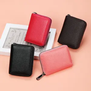 Cross-border explosion, solid color high-value organ card bag, small men's card bag, change bag, integrated certificate storage