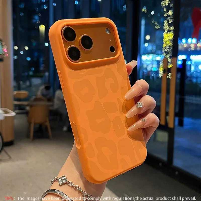 Leopard print liquid silicone skin sensitive shock-absorbing Shockproof phone case suitable for iPhone 17 16 15 14 13 12 11Pro Max Plus Air durable and stylish phone accessories protective case Cover