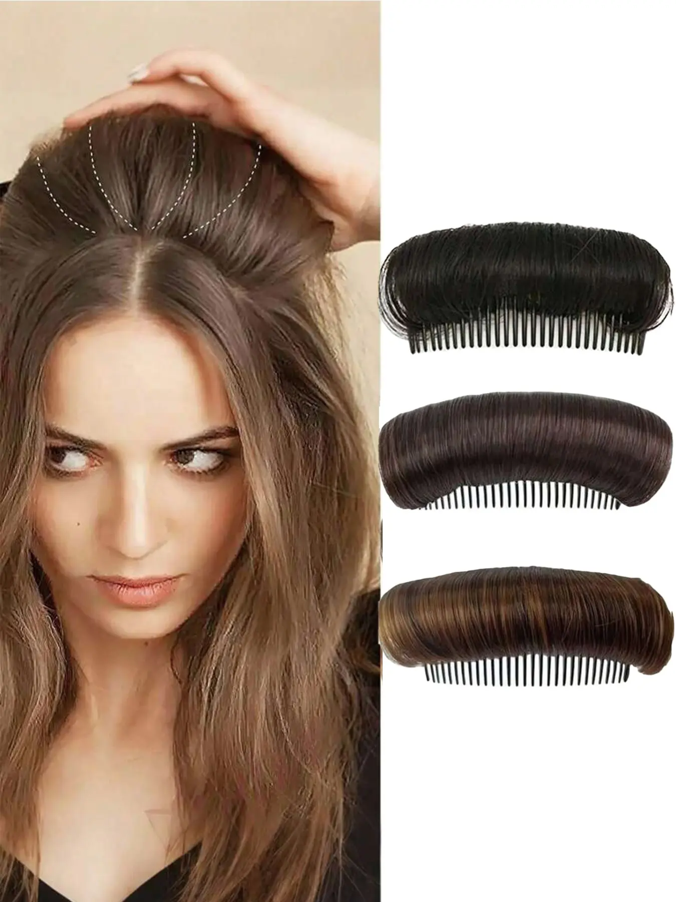 Fluffy Sponge Hair Pad, Voluminous Root Lifting Tool, Invisible Hair Pad, Double-Sided Sponge Comb, DIY Dry Hairstyling, Natural Voluminous, Invisible Design