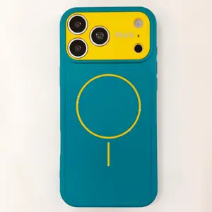 Magnetic Protective Phone Case for iPhone 13,14, 15, 16, 17 Pro Max - Liquid Skin-Feel, Large-View, Anti-Drop Mobile Cover