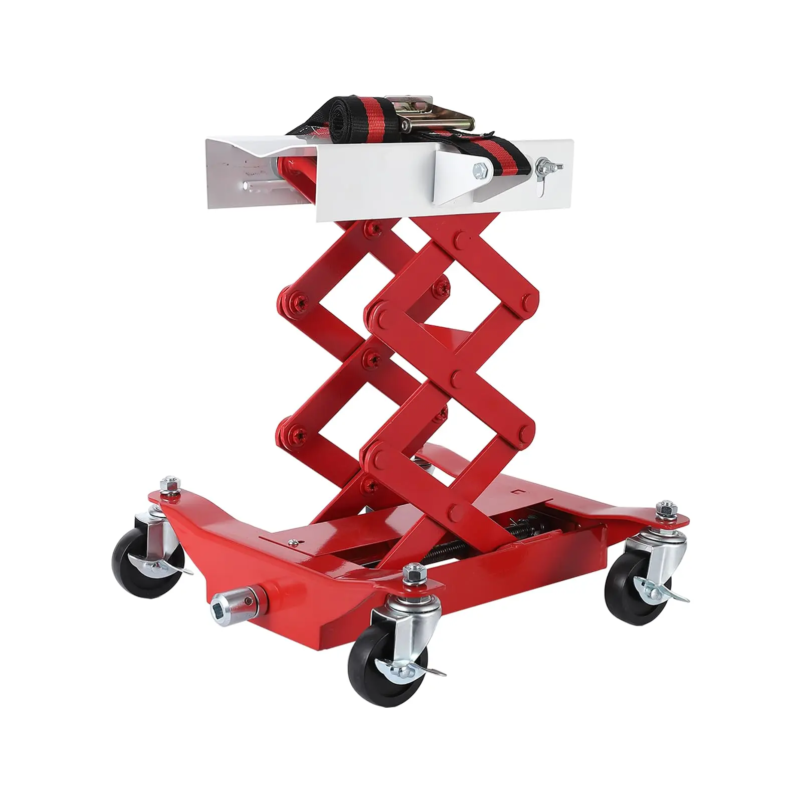 450 LBS Heavy Duty Low Profile Drive Jack for Car & Truck Maintenance – 7-23" Lift Height – 2M Safety Straps – 4 Brake Casters – Portable Hydraulic Jack