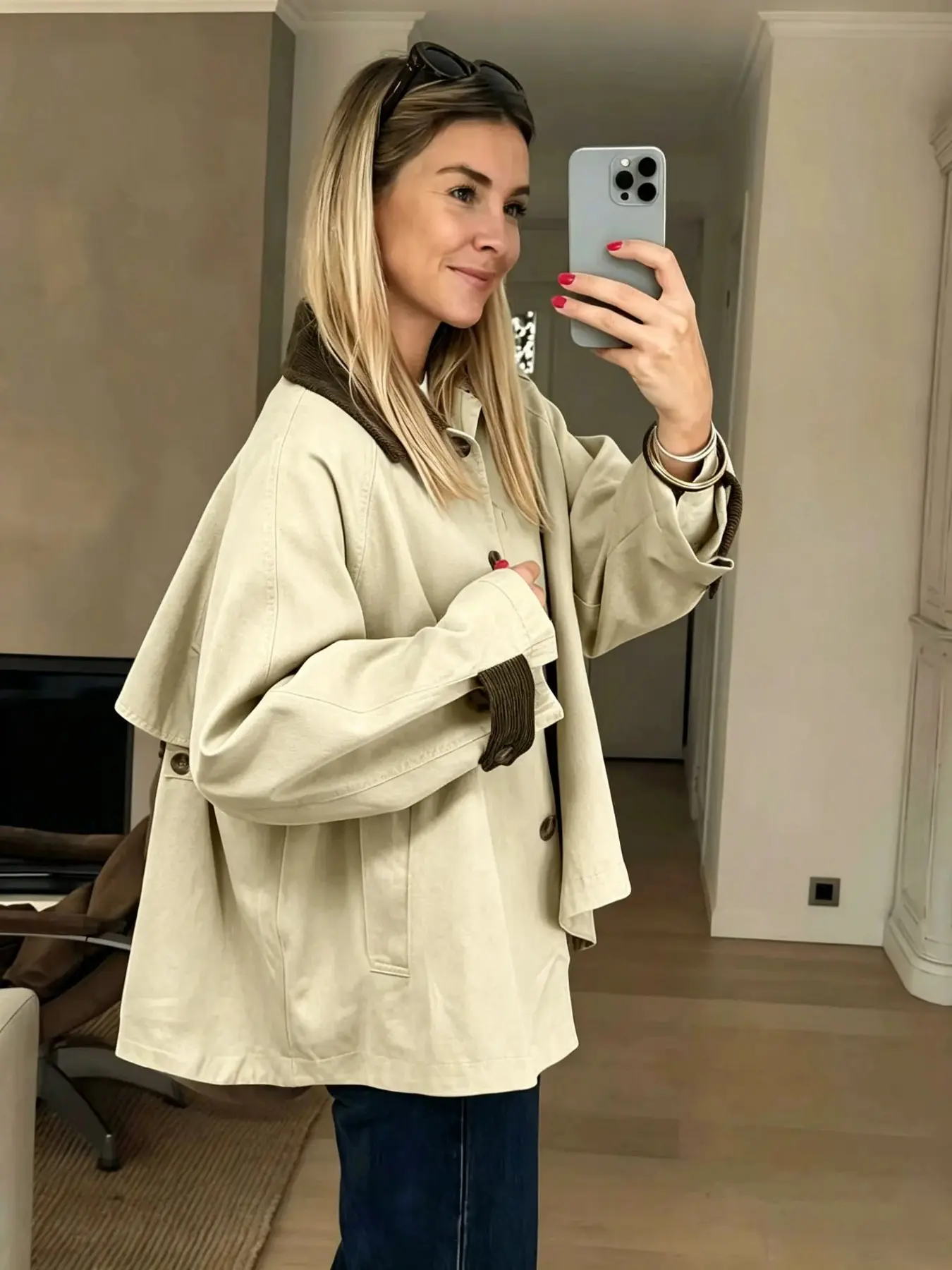 Women's Vintage Colorblock Corduroy Lapel Work Jacket Coat, Loose-Fit Casual Short Outerwear, Spring & Fall Fashion, Comfortable and Stylish