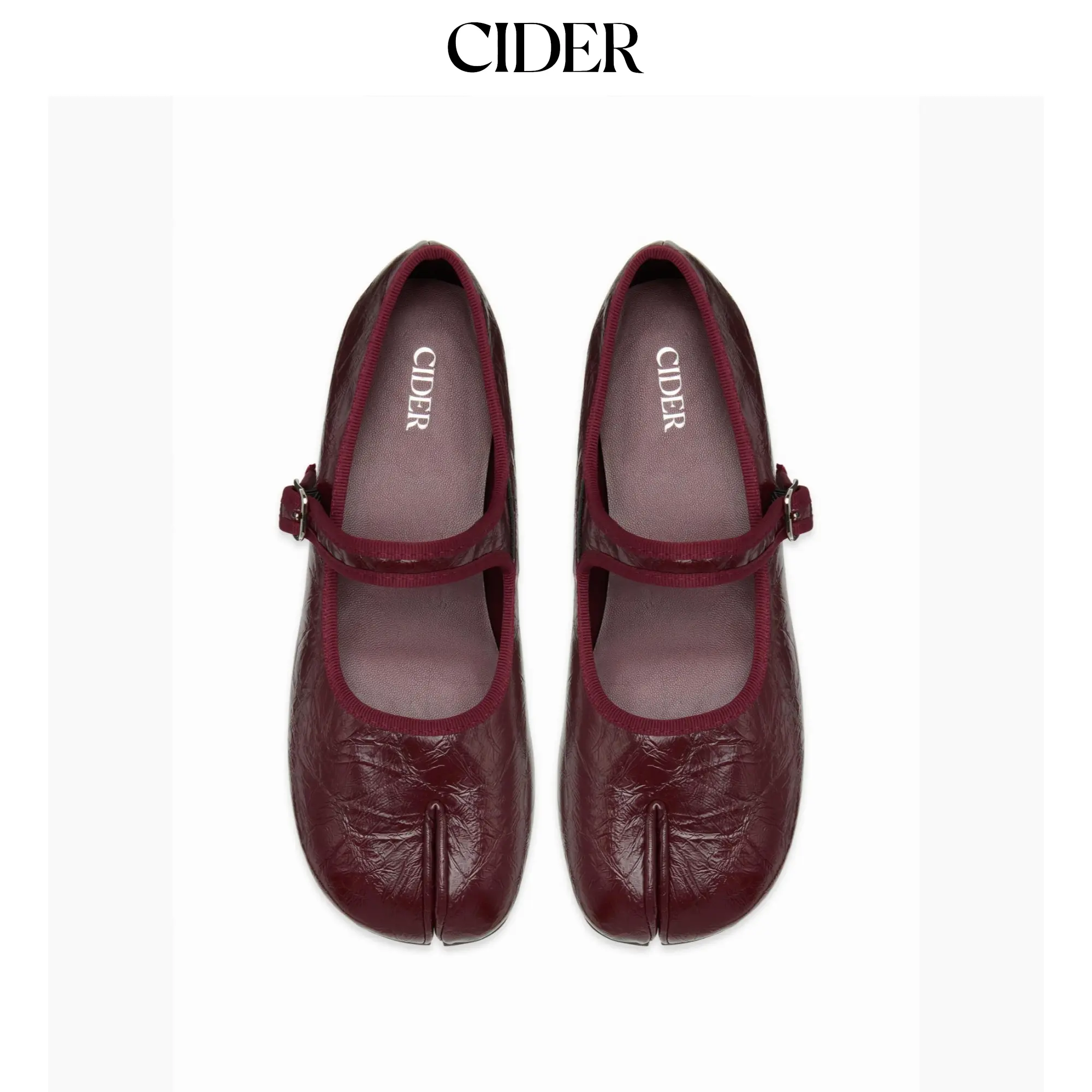 Cider BUCKET SPLIT TOE MARY JANE FLATS