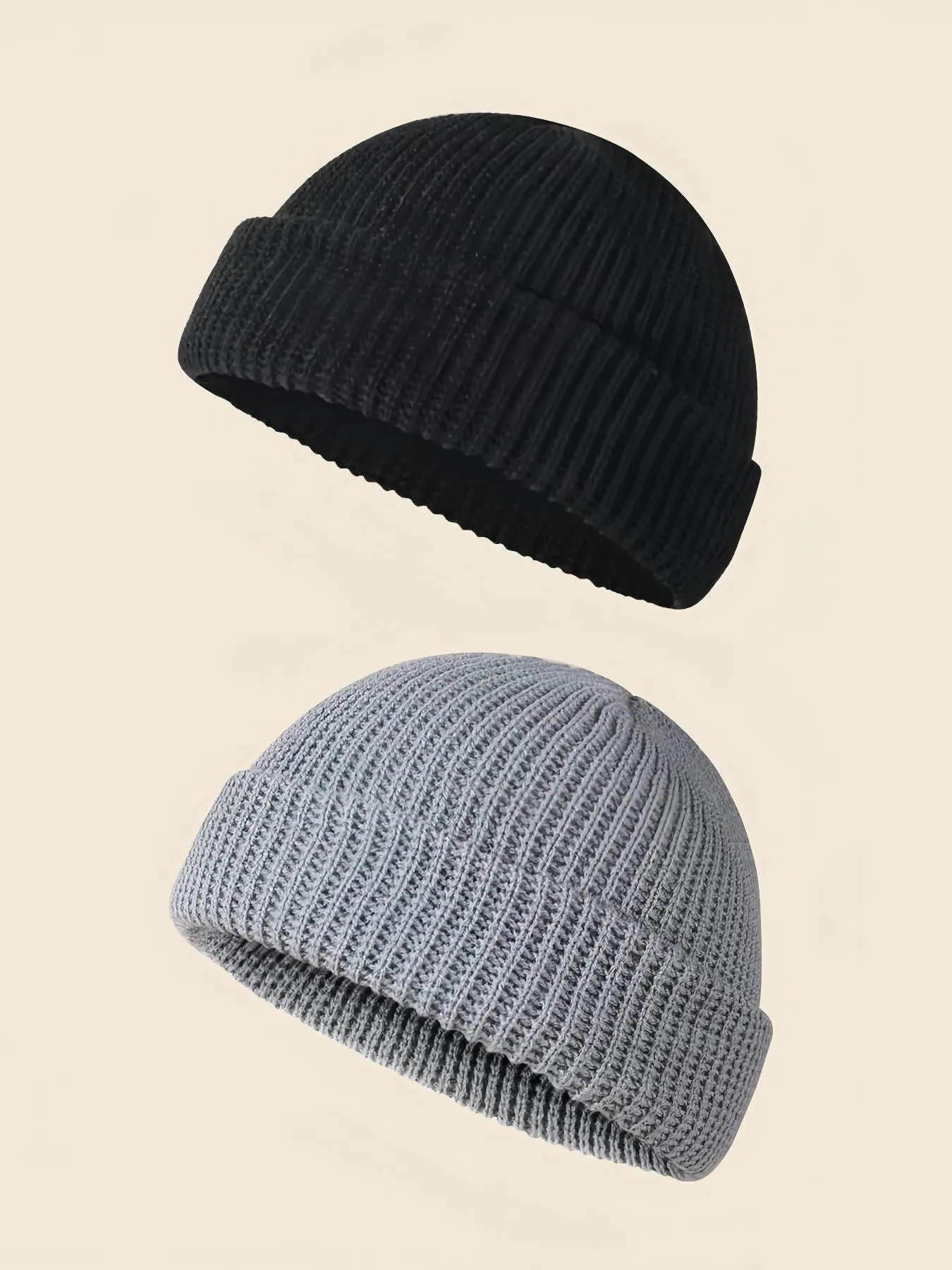 Men's Casual Solid Color Knit Beanie Hat, Fitted Hat, Soft Comfortable Cozy Beanie Street Style Beanie Cap, Knitted Cap for Fall & Winter, Fashion Accessories for Daily Wear