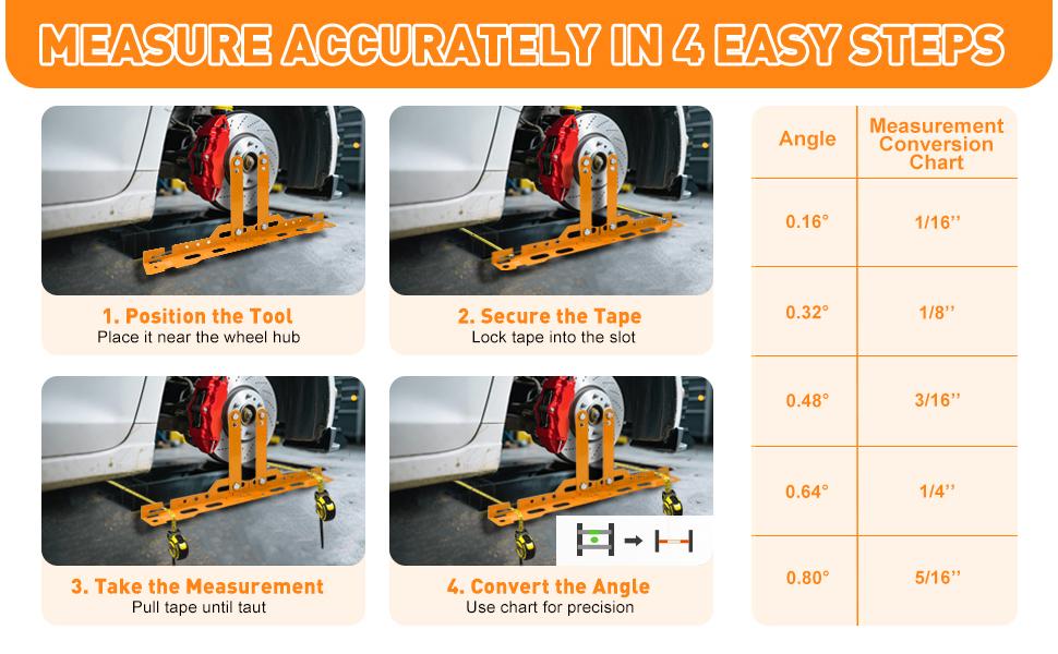 SUNDAY MIRTH Wheel Alignment Tool Kit with 2 Measuring Tapes – Toe, Automotive Alignment Tools for Car, Truck, SUV – Camber Alignment Tool Alternative for Measuring Wheel Toe