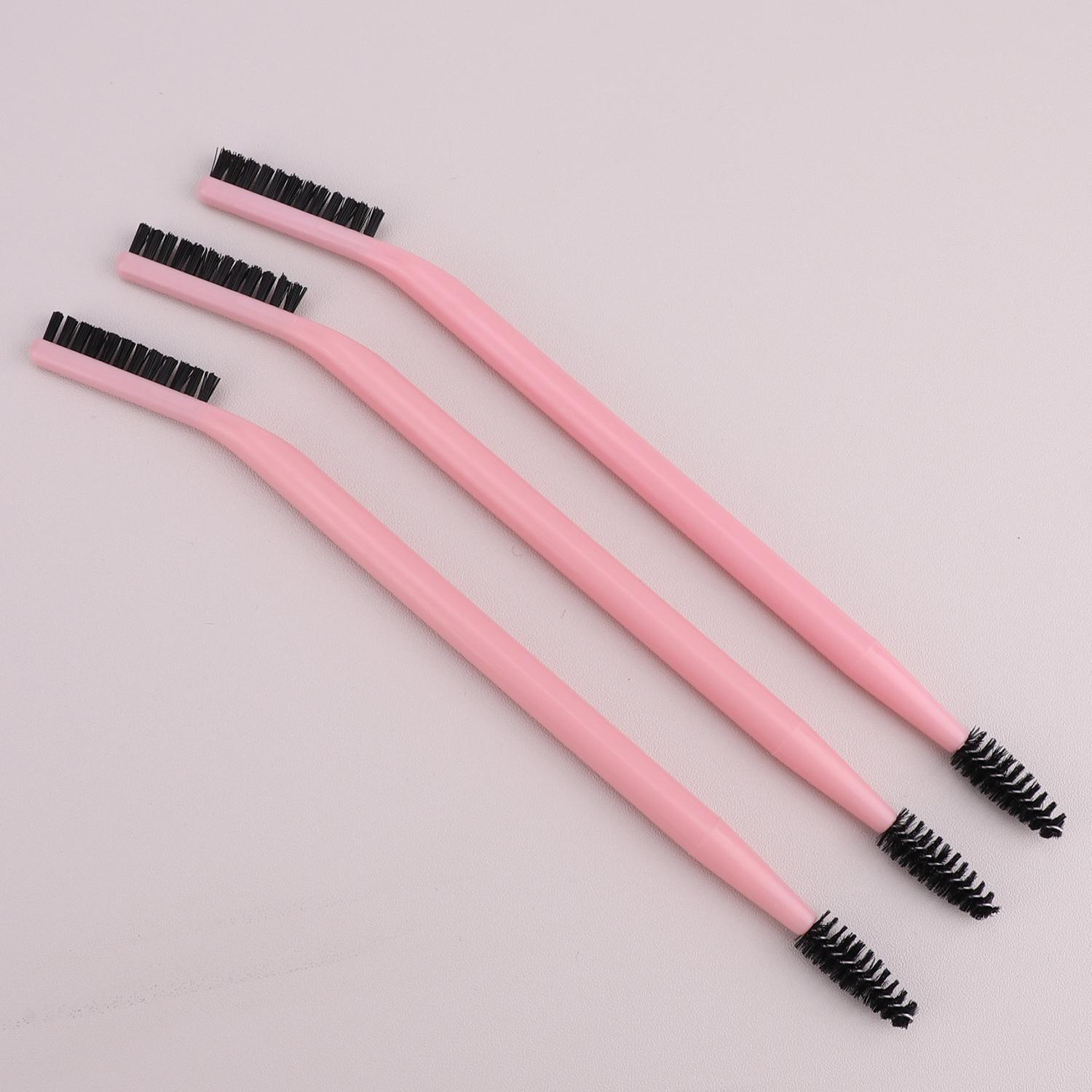 Thin But Stiff Multi-function Dual-ended Eyebrow & Eyelash Brush, 3 Counts Professional Makeup Tools for Women & Girls, Valentine's Day Gift