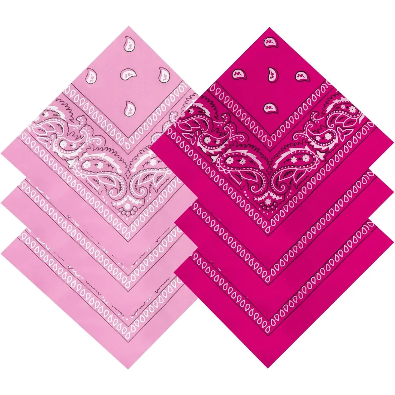 6 Pcs Paisley Bandanas Square Cowboy Printed Head Scarf Neckerchief for Halloween Women and Men