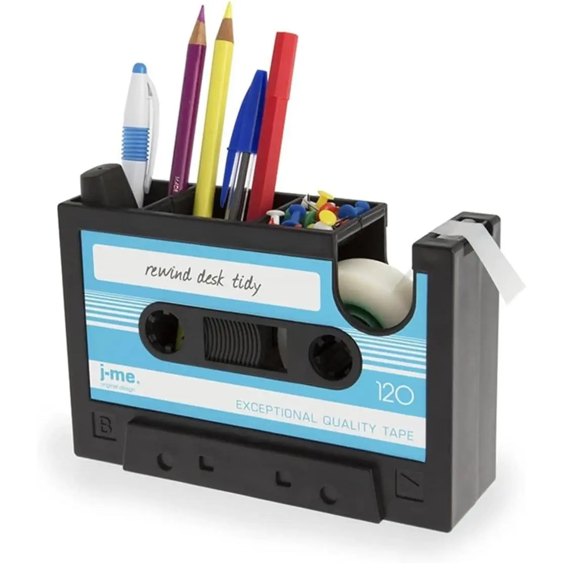 Cassette Tape Dispenser Pen Holder, Retro Novelty Desk Accessory w/ 1 Tape | Pen holder tape  2-in-1, Retro Novelty, Desk Accessory, Includes 1 Tape,  Decor & Office School