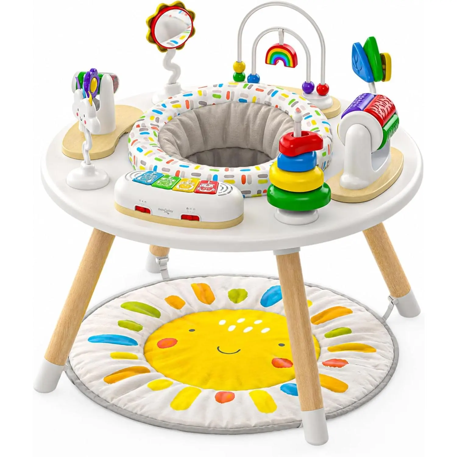 4-in-1 Baby Activity Center |   Montessori-Inspired Design |   8 Interactive Toys |   Tummy Time, Exersaucer & Toddler Table |   Shower Gift |   Essential |   Must Have for 3, 6, 12 Month Old (Sun)