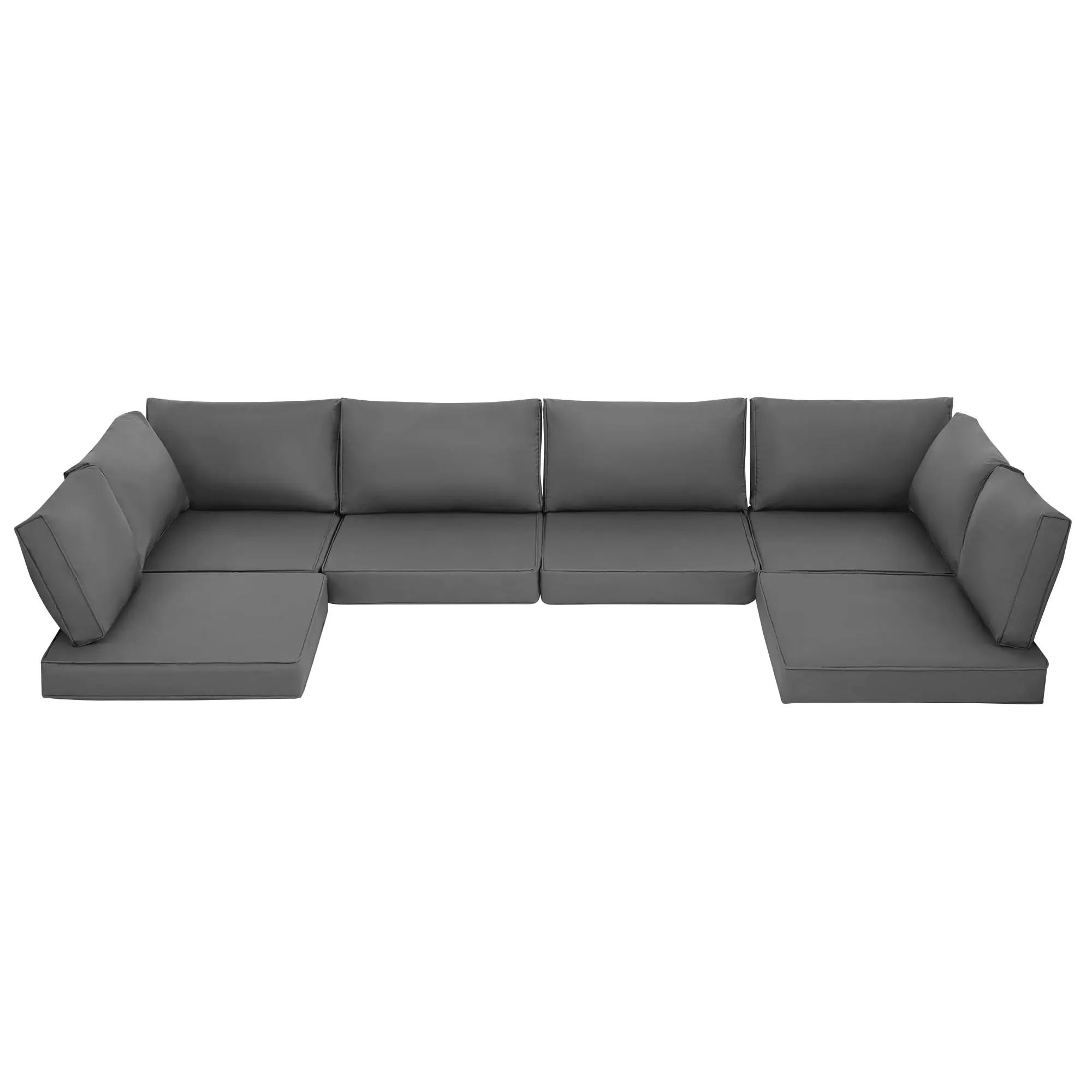 Outdoor Patio Replacement Cushions, Waterproof Patio Furniture Cushions for 6-Seat Sofa Set, Padding Fade Resistant Deep Seat Sofa Cushions for Outdoor Garden Backyard, ONLY Cushion