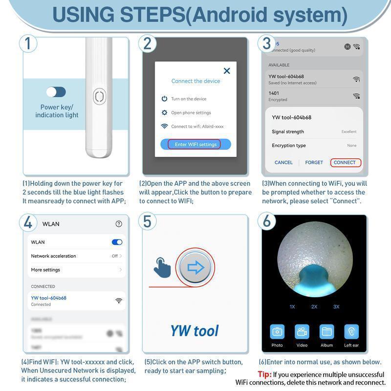 Electric Ear Wax Removal Tool with Camera, Earwax Remover Cleaner with 6 Counts Ear Pick Set & 8 Counts Ear Cleaning Tools, Earwax Removal Kit for Ios & Android, Ear Canal Cleaner