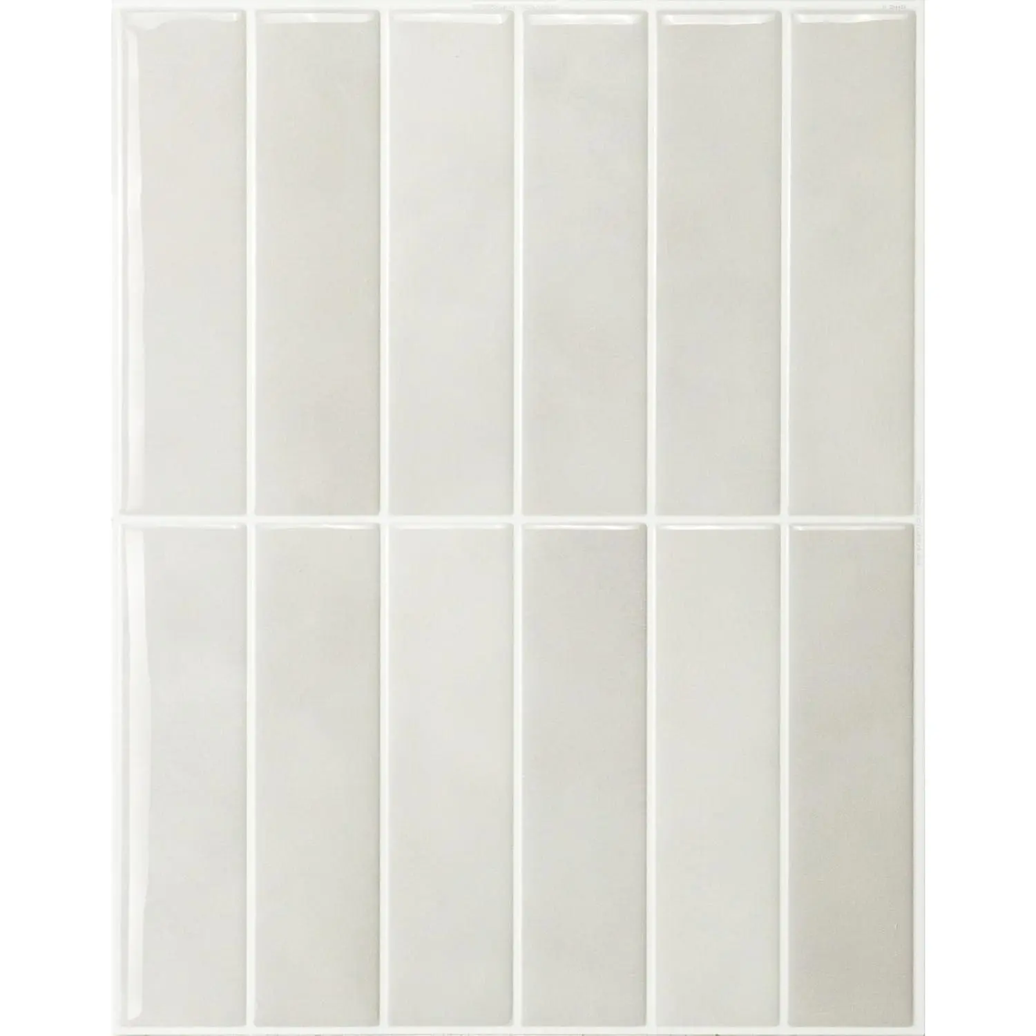 Peel and Stick backsplash, Stacked White & Grey, 11.43"x9" | Pack of 5 (3.5 sq ft), Glossy, Heat/ Resistant, Low VOC, Kitchen/Bathroom, Renter Friendly,