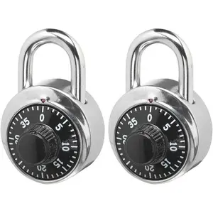 Fashion 2-Pack 3-Digit Combination Padlock - Preset Code Home Security Lock for Gym Lockers, Cabinets, Lifetime Durability