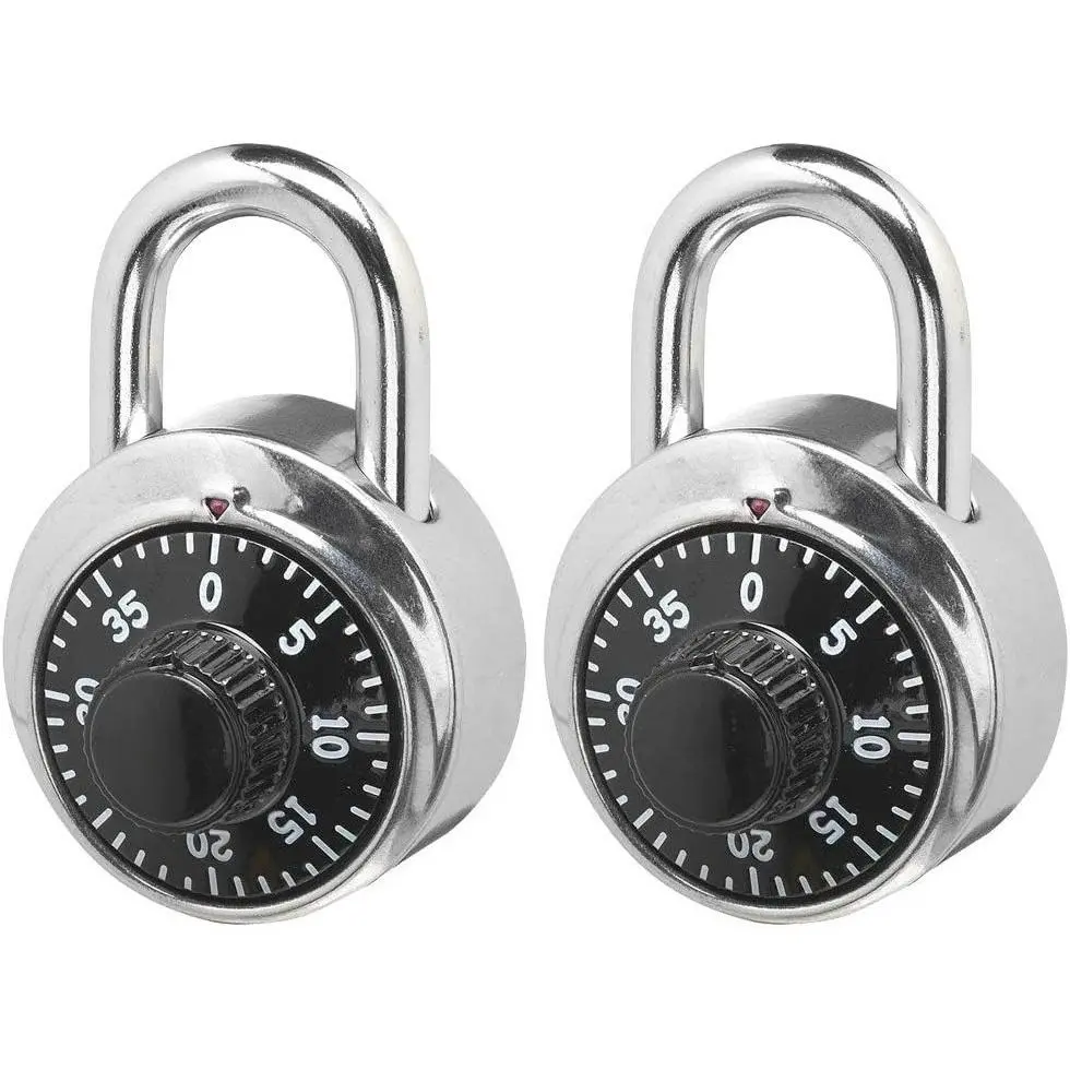 Fashion 2-Pack 3-Digit Combination Padlock - Preset Code Home Security Lock for Gym Lockers, Cabinets, Lifetime Durability