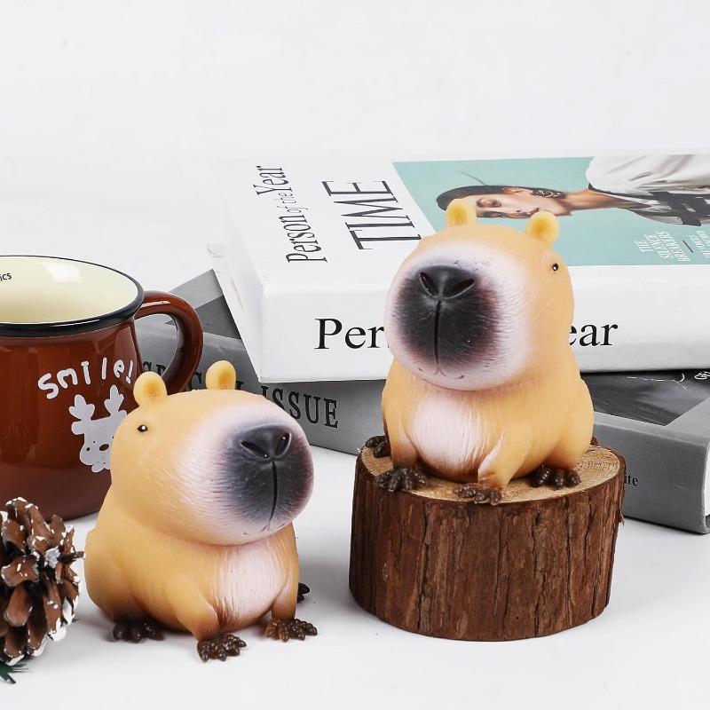 Extra Large & Super Soft Capybara Stress Balls, 2-Pack Squishy Stretchable Fidget Toys, Cute Animal Squeeze Toys for Kids Party Favors, Office & Classroom Sensory Stress Relief