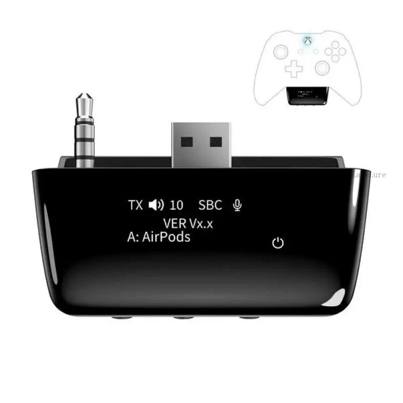 Bluetooth 5.2 Wireless Audio Adapter for Xbox One, Xbox Series X |   S and Elite 2 Controller, Xbox Mic Adapter with Screen Supports Low LatencyH6LaceLure