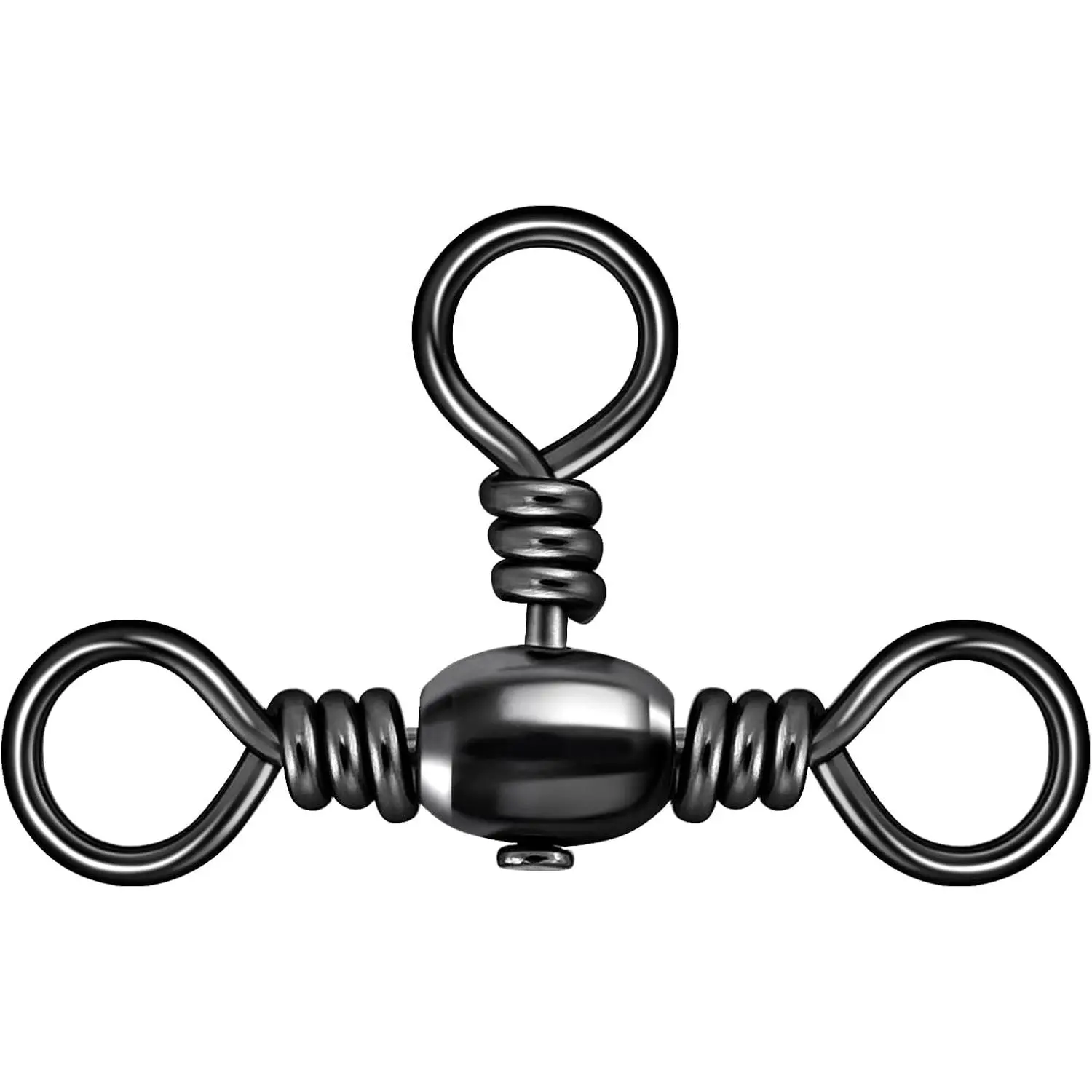 50-Pack 3 Way Swivels Fishing Tackle High Strength Stainless Steel Barrel Swivels 35-175LB Three Way Swivel for Saltwater Freshwater Catfish Rigs Surf Fishing Rigs