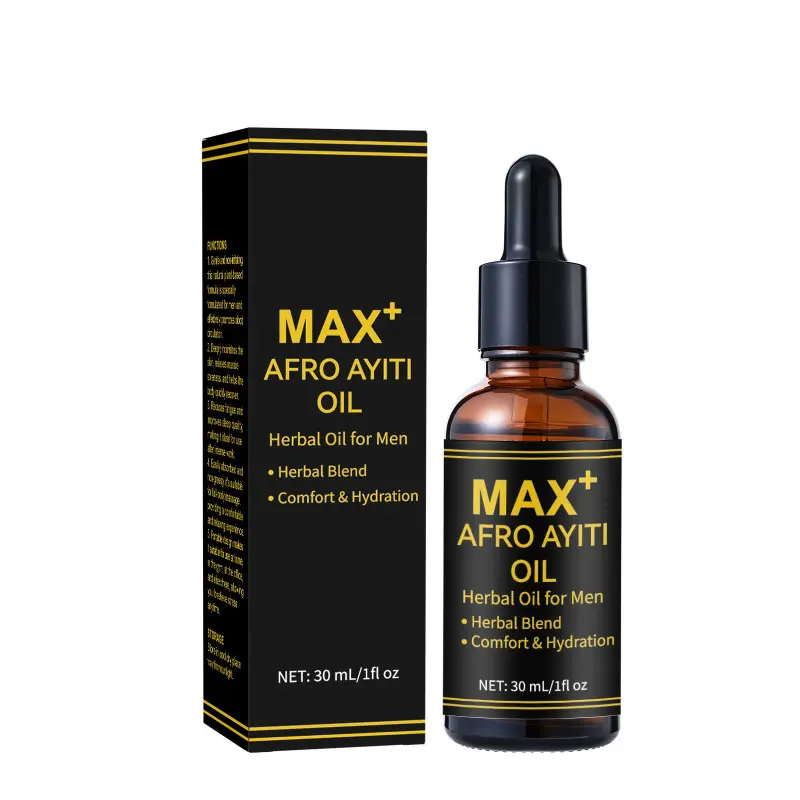 Max Out Afro Ayiti Herbal Massage Oil, 1 Fl Oz (30mL) - Natural Botanical Formula